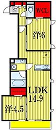 ルーチェ・フォレ 2LDKの間取図画像