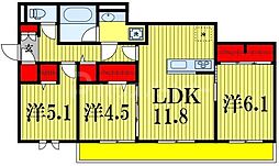 ルーチェ・フォレ 3LDKの間取図画像