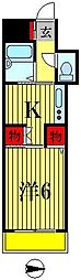 オザワパレス 1Kの間取図画像
