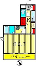 ロイヤルヒル三郷 1Kの間取図画像