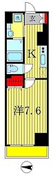 フェリスコート 1Kの間取図画像