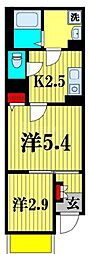 ウィングシード新松戸 2Kの間取図画像