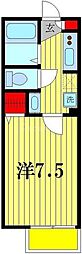 CENTRAGE松戸 1Kの間取図画像
