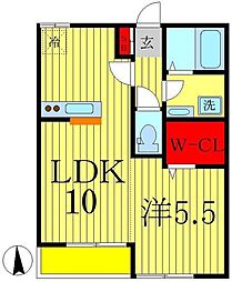 パークサイド 1LDKの間取図画像