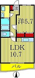 ロイヤルガーデン 1LDKの間取図画像