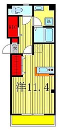 ツリーデン馬橋1 ワンルームの間取図画像