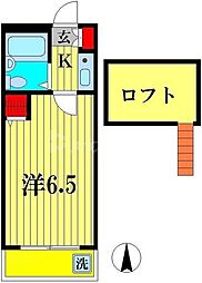 ニューパレス松戸 1Kの間取図画像