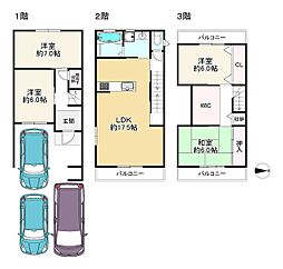 東成区中道3丁目 3SLDKの間取り