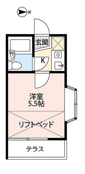 オーシャンハイツ ｜埼玉県所沢市大字北秋津(賃貸アパート1K・1階・15.00㎡)の写真 その2