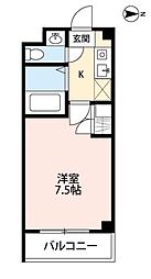 桐里A棟 1階1Kの間取り