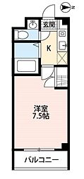 桐里B 1Kの間取図画像