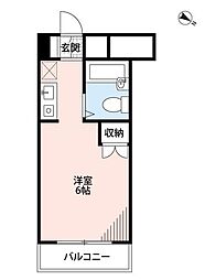 狭山ケ丘ホステル ワンルームの間取図画像
