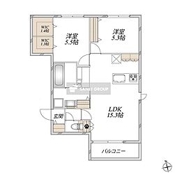 エテルナ 2LDKの間取図画像