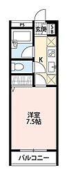 リードガーデン 1Kの間取図画像