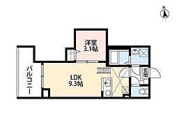 luccicare 1LDKの間取図画像