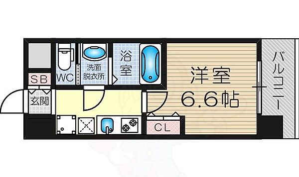 サムティ大阪CITYWEST 1308｜大阪府大阪市西淀川区野里２丁目(賃貸マンション1K・13階・22.88㎡)の写真 その2