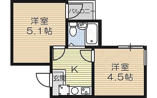 すばる一番館 3A｜大阪府大阪市淀川区塚本３丁目(賃貸マンション2K・3階・22.00㎡)の写真 その2