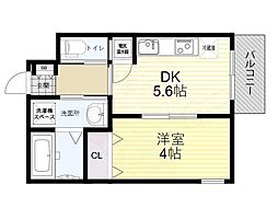 EIJU Tsukamoto（花川） 3階1DKの間取り