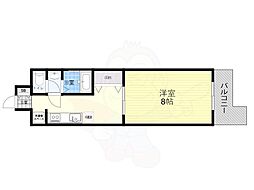クレアみてじま ワンルームの間取図画像