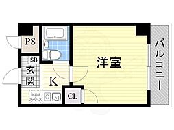 リーガル塚本3 1Kの間取図画像
