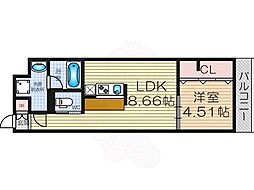 ガレリア加島 1LDKの間取図画像
