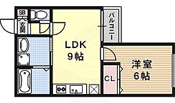 BIGIN加島 1LDKの間取図画像