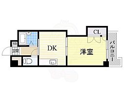 新大阪グランドハイツ北 1DKの間取図画像