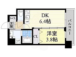 ディームス御幣島 1DKの間取図画像