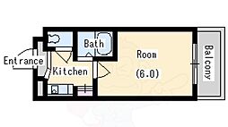 サンライズ壱番館 1Kの間取図画像