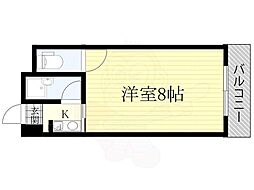 サンライズハイツ2号館 1Kの間取図画像
