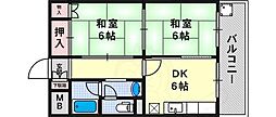 浩和マンション 2DKの間取図画像