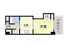 新大阪グランドハイツ北 1DKの間取図画像