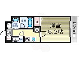 グレイスレジデンス大阪WEST 1Kの間取図画像