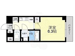 グランカリテ新大阪WEST 1Kの間取図画像