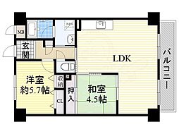 ドミールCS 2LDKの間取図画像
