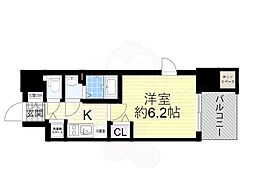 ララプレイスザ大阪リヴァージュ 1Kの間取図画像