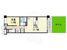 メゾンT.I.U 1LDKの間取図画像