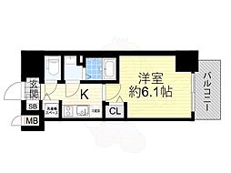 プレサンス塚本駅前 1Kの間取図画像