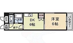 クリエール三津屋 1DKの間取図画像