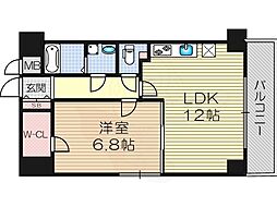 サムティ大阪WESTグランジール 1LDKの間取図画像