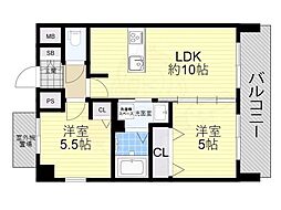 エスライズ新大阪フロント 2LDKの間取図画像