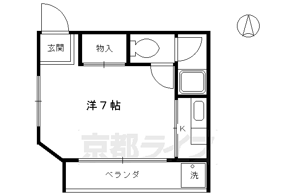 共栄ハイツ 202｜京都府京都市南区吉祥院這登東町(賃貸アパート1K・2階・20.00㎡)の写真 その2