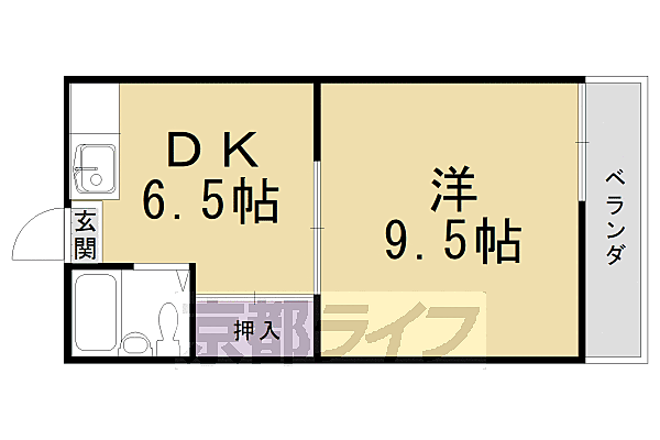 京都府京都市伏見区三栖向町(賃貸マンション1DK・4階・35.43㎡)の写真 その2