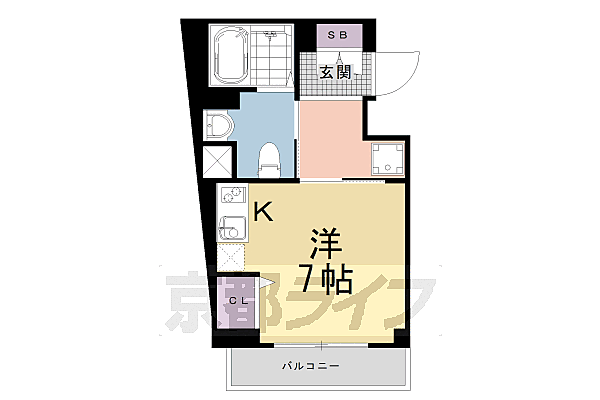 ヴィラ東山本町 208｜京都府京都市東山区本町4丁目(賃貸マンション1R・2階・23.43㎡)の写真 その2