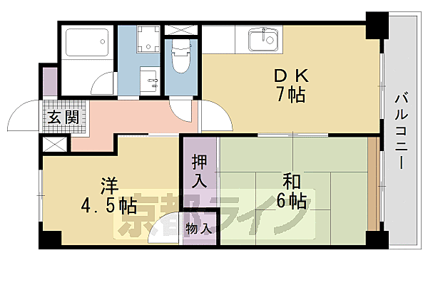 セレクテ西大路 307｜京都府京都市南区吉祥院清水町(賃貸マンション2DK・3階・43.74㎡)の写真 その2