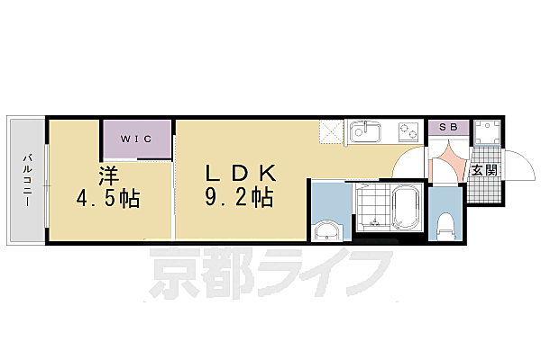 スワンズ京都東寺ガーデン 404｜京都府京都市南区八条源町(賃貸マンション1LDK・4階・32.52㎡)の写真 その2