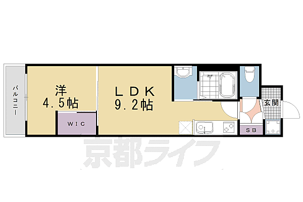 スワンズ京都東寺ガーデン 402｜京都府京都市南区八条源町(賃貸マンション1LDK・4階・32.52㎡)の写真 その2