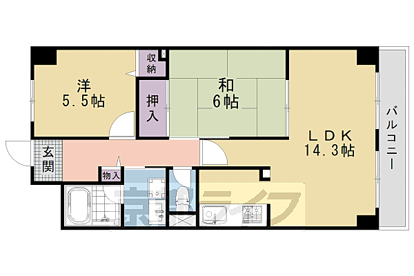 パインフィールド吉祥院 0806｜京都府京都市南区吉祥院九条町(賃貸マンション2LDK・8階・59.80㎡)の写真 その2