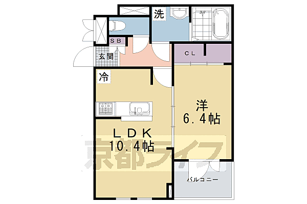 ｈｅａｌ　ｃｏｕｒｔ　Ｋ．Ｎ． 304｜京都府京都市南区吉祥院西浦町(賃貸アパート1LDK・3階・40.14㎡)の写真 その2