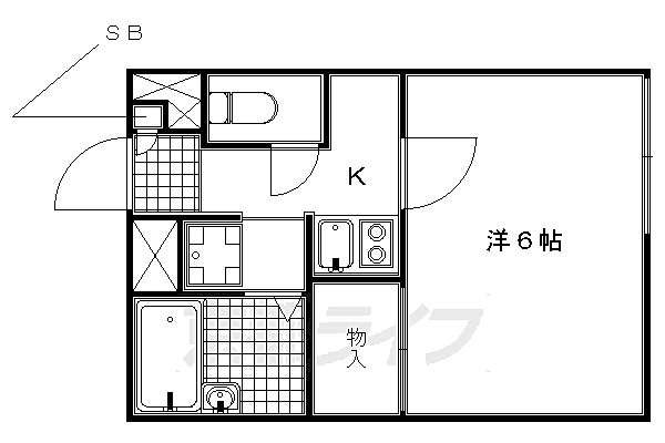 レオパレスＳＵＺＵＥ 202｜京都府京都市南区東九条柳下町(賃貸アパート1K・2階・19.87㎡)の写真 その2